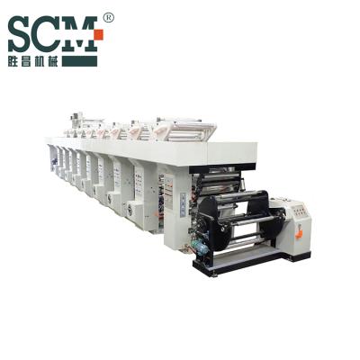 China Factory 6 color engraving printing press paper machine prices PE PVC BOPP gravure printing machine model SCM-YS for sale