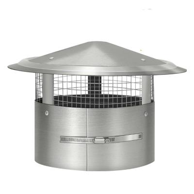 China 8 Inch 200mm Round Fixed Stainless Steel Chimney Cap With Bird Guard for sale