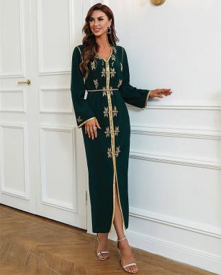 China Cityfy 2023 Latest Elegant Wholesale Muslim Fashion Dress Dubai Turkey Ruffled Sheath Swiss Dot Muslim Women Abaya Dress Long Maxi for sale