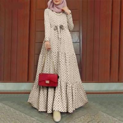 China Elegant Style Women Islamic Clothing Dubai Stain Maxi Dress Plain Color Pleated Muslim Abaya for sale