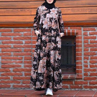 China Muslim Women Ramadan Caftan Islamic Clothing Dubai Kaftan Abayas Hijab Long Dress Elegant Style Dress for sale