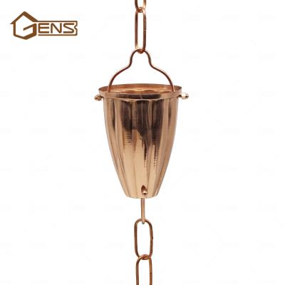 China China Supplier Wholesale Price Copper Rain Chain Gardening Gutter Decoration And Rain Chain For Home Decor for sale