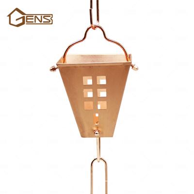 China European Style Copper Rain Chain And Rain Chain Gutter With Custom Design Cup Square for sale