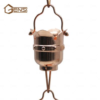 China Eco - Friendly Metal Cup Rain Gutter Watering Decorative Hanging Chain And Rain Chain Chain for sale