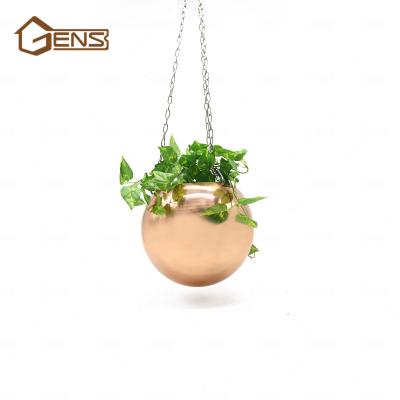 China Modern Hanging Metal Planter Copper / Copper Hanging Planters Pots For Plants for sale