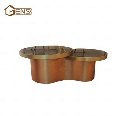 China Originality Eco - Friendly Metal Decor Living Room Copper Top Tea Table for sale