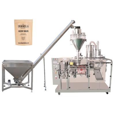 China Food premade pouch 1kg chillies spice whey protein wheat flour coffee powder filling valve horizontal automatic bag packing machine for sale