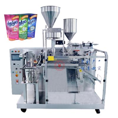 China Automatic Pouch Holder Bag Premade Food Doypack Soap Detergent Filling Machines Cosmetic Liquid Shampoo Cream Filling Machine for sale