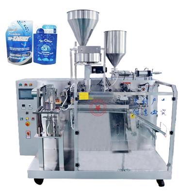 China Automatic Food Doypack Premade Bag Stand Up Pouch Oil Honey Paste Sauce Filling Machines Peanut Butter Liquid Detergent Filling Machine for sale