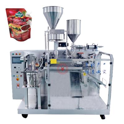 China Automatic Food Doypack Premade Bag Stand Up Pouch Juice Oil Paste Sauce Cosmetic Cream Filling Machines Spout Pouch Filling Machine for sale