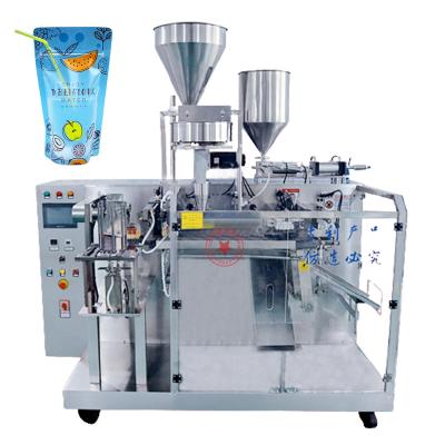 China Stand Bag Premade Doypack Food Horizontal Automatic Pouch Milk Paste Sauce Filling Machines Sachet Water Liquid Filling Machine for sale