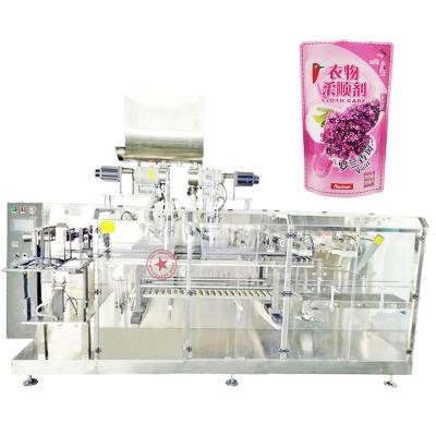 China Small premade premade food doypack bag oil detergent juice filling machines automatic cosmetic zipper liquid cream pouch packing machine for sale