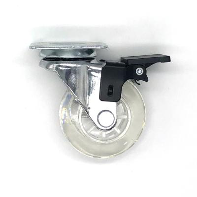 China 2 Inch Modern Top Furniture Clear Caster Plate 50 Mm Gel Silicone Wheel Transparent Caster With Brake for sale