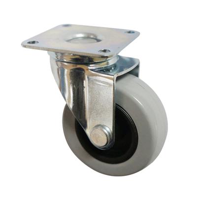 China 3 Inch TPR Modern Swivel Caster Wheel 75 Mm Caster With Plate for sale