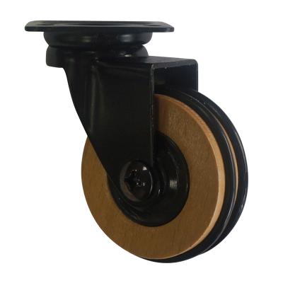 China Modern High Quality Wooden Caster Wheel For Furniture With Plate for sale