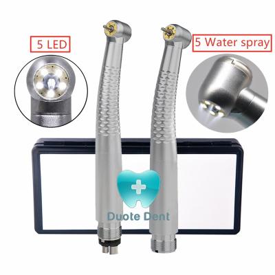 China 5-LED Metal Air Turbine Shadowless High Speed ​​Dental Polishing Kits LED Handpiece Whitening Tools for sale