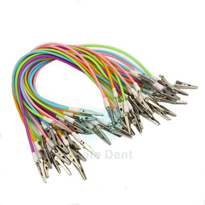 China Dental Use Disposable Colored Clips for Dental Bibs Teeth Bibs Color Plastic Chain and Stainless Steel Clips for Dental Bib Apron Clamp for sale