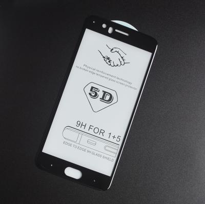 China High Quality Cold Cut Real 5D 5D Mobile Phone Curved Full Glue Full Coverage Tempered Glass Screen Protector For Oneplus 5 for sale