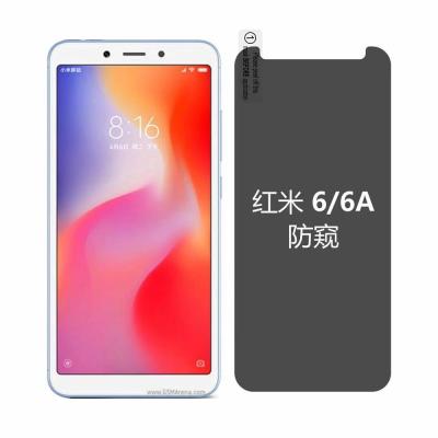 China Good Quality Mobile Phone 9H 2.5D Privacy Tempered Glass Screen Protector For Xiaomi Redmi 6 6A for sale