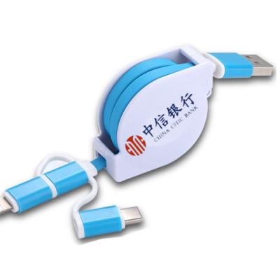 China Fast Charging Recoil Iphone 3 Retractable Multiple In 1 USB Data Charger Cable for sale