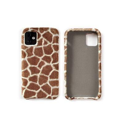 China Free Shipping Shockproof Soft Animal Sample Printing Deer Pattern Fur Phone Case for sale