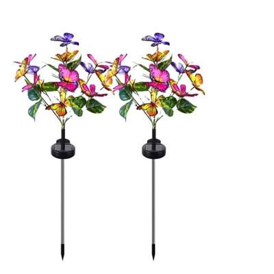 China Garden Factory Direct Garden Solar Butterfly Swing Decoration Light Butterfly Flower Waterproof LED Solar Landscape Lights for sale