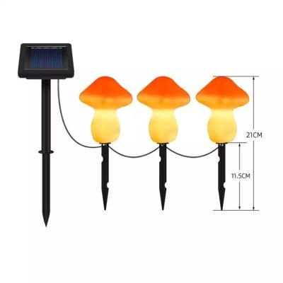 China Garden Outdoor Waterproof Decor 3 in 1 Landscape Lighting Solar Mushroom String Lamp Garden Ground Plug Light for sale