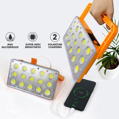 China Outdoor solar charger power bank portable battery outdoor waterproof led camping light flashlight work light lantern for camping hiking for sale