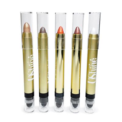 China Lazy High-Light Eyeshadow Pen Lying Silkworm Pearl Fine Shimmer Double Head Stick Waterproof Sweat Resistant UE003 for sale