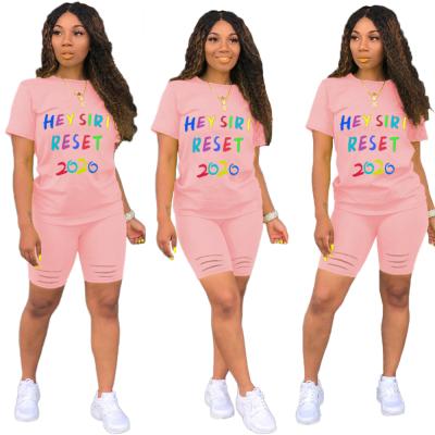 China QUICK DRY T-shirt Summer Pencil Pants Casual Short Women's Two Piece Set for sale