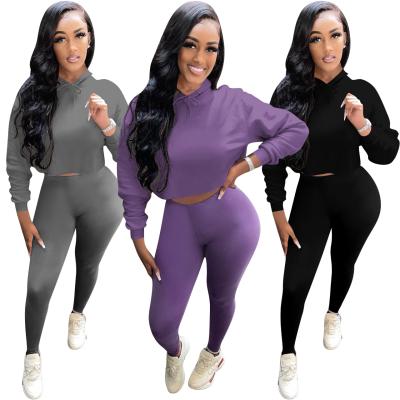 China Custom Autumn Casual Fitness Anti-pilling Long Sleeve Hoodies Women Jogging Sweatshirts For Place Two Piece for sale