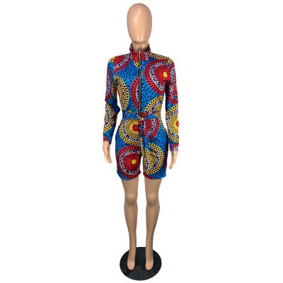 China 2021 New Arrival Breathable Europe And The United States Women's Casual Fashion Printing Long Sleeve Overalls for sale