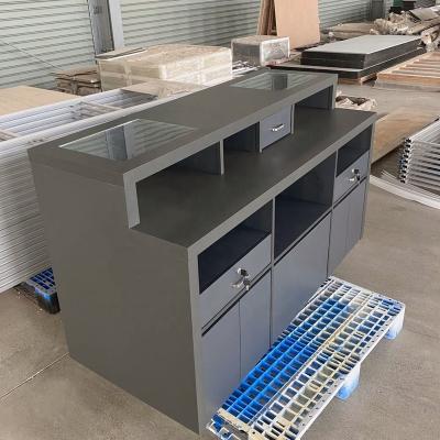 China 2021 Hot New Design Metal Sale Counter Display Bill Counters Cashier Counter Cashier Table for sale