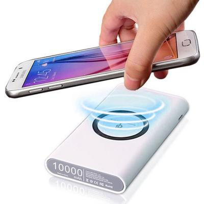 China 10000mah Portable Wireless Charger LED QI Battery Charging Li-polymer Mobile Power Bank For Mobile Phone for sale