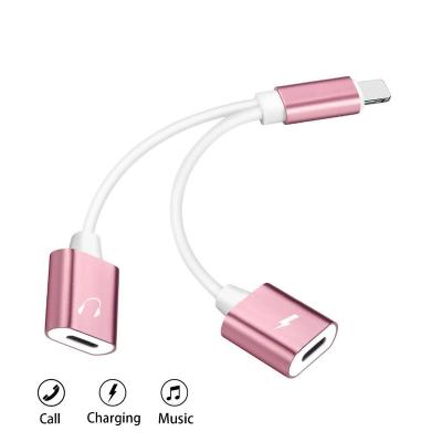 China Mobile Phone Types 3 in 1 Audio Call Converter 2 Jack Adapter Charging Cable For iPhone for sale