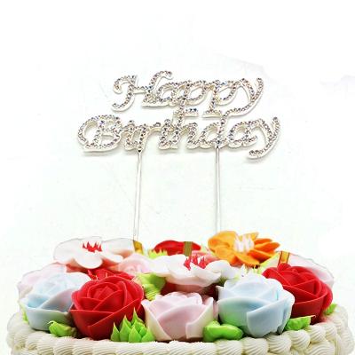 China For Hot Sale Cake Topper Rhinestone Cake Topper Wholesale Cake Decorating Happy Birthday for sale