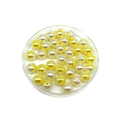 China Flat Back Beads Factory Wholesale Yellow Beads With Hole ABS Loose Bead Beads for sale