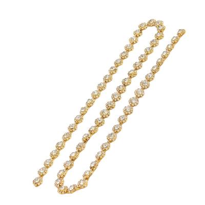 China DIY Sewing Craft Diamond Metal Chain Bridal Applique Trimming 10mm Plastic Rhinestone Sigle Rhinestone for sale