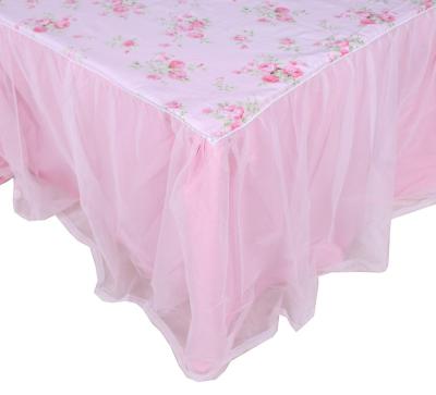 China Decorate Dust Ruffled Bed Skirts Wrap Around Lace Bed Ruffle With Platform 18 Inch Deep Drop Cotton Girls Floral Sheets for sale