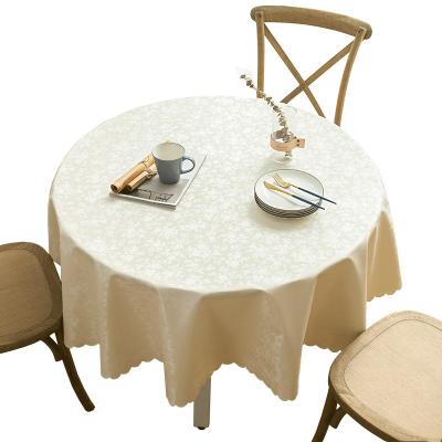 China PVC Waterproof Round Washable Table Cloth Tablecloth Decorative Table Cover For Wedding Party Dining Banquet for sale