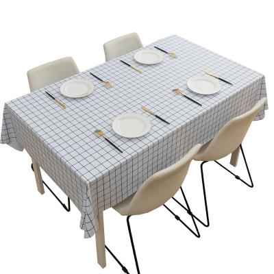 China Waterproof 100% PVC Waterproof Tablecloth Rectangle Vinyl Wipeable Tablecloth Oil Proof Spillproof Table Cover for Outdoor and Indoor for sale