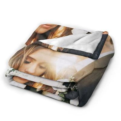 China Anti-Static Custom Blanket With Photos Text Personalized Blanket Customized Flannel Throw Blankets For Adult Kid for sale