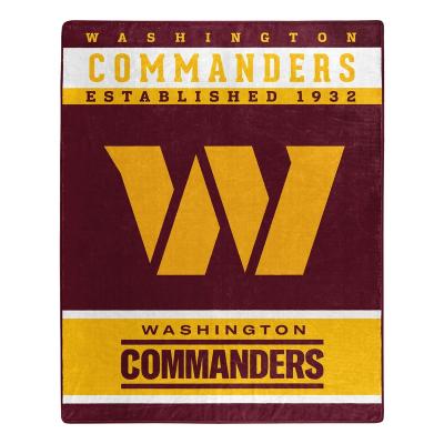 China Anti Support Team Logo Sherpa Throw Fleece Blanket Custom Dust Mites NFL Washington Commanders for sale