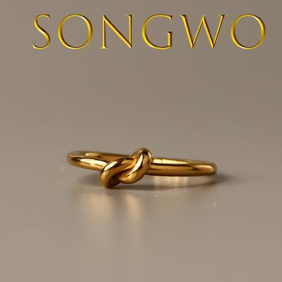 China TRENDY String Ring 18k Gold Plated Stainless Steel for sale