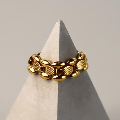 China Hiphop Stainless Steel Gold Plated 18K HIP-HOP Ring for sale