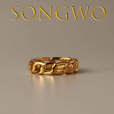 China Vintage Stainless Steel RING 18k Gold Plated for sale