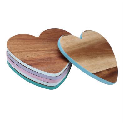 China Wholesale China Factory Sustainable Heart Shape Customized Coasters Natural Carved Wood Coaster for sale