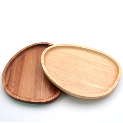 China 2022 Hot Sales Sustainable Cheap Eco Friendly Food Grade Irregular Wooden Mini Food Serving Tray For Cakes Tea Fruit for sale