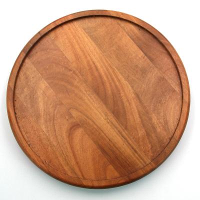 China 2022 Viable High Quality Handcrafted Multifunctional Natural Wooden Round Round Hot Sales Large Serving Tray for sale