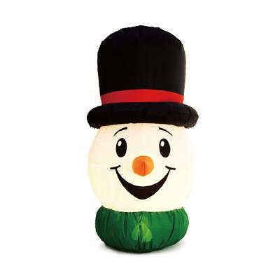 China Polyester Fiber 3 Feet 90cm Christmas Inflatable Snowman Inflatable Head Outdoor Decoration For Christmas for sale